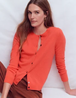 Boden Cachemire|Tenues De Travail-Cardigan Eva en cachemire Orange ardent chiné