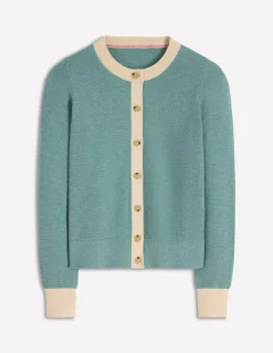 Boden Pulls & Gilets-Cardigan Grace colourblock Bleu jade nuageux