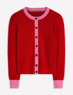 Boden Pulls & Gilets-Cardigan Grace colourblock Cerise vif