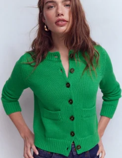Boden Pulls & Gilets-Cardigan Lucy en coton épais Émeraude Intense