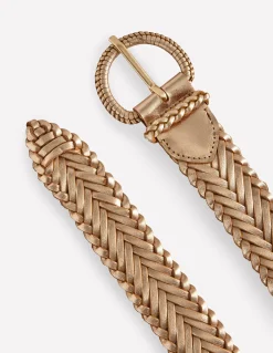 Boden Ceintures-Ceinture en cuir tissé Aquamarine Bunny