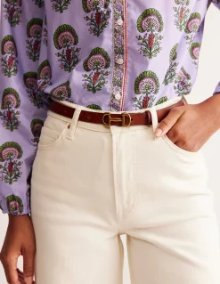 Boden Ceintures-Ceinture fine Iris à mors Fauve