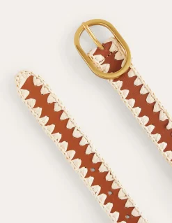 Boden Ceintures-Ceinture intemporelle au point roulé Fauve