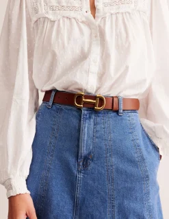 Boden Ceintures-Ceinture Iris à mors en cuir Fauve