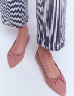 Boden Chaussures Plates-Chaussures plates à bout pointu et semelles souples Daim rose