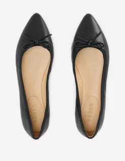 Boden Tenues De Travail|Chaussures Plates-Chaussures plates à bout pointu et semelles souples Cuir poli noir