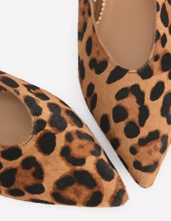 Boden Tenues De Travail|Chaussures Plates-Chaussures plates couvrantes à bout pointu Klassisches Leopardenmuster Ponyhaar