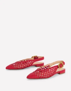 Boden Tenues De Travail|Chaussures Plates-Chaussures plates couvrantes à bout pointu Tissage rouge