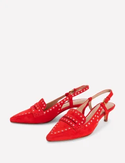 Boden Chaussures À Talons-Chaussures style richelieus à petits talons et bride arrière ROUGE