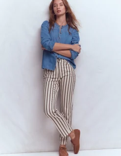 Boden Chemises & Blouses|Tops & T-Shirts-Chemise à manches gigot en jean Bleu Moyen