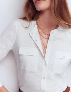 Boden Tops & T-Shirts-Chemise avec poche surpiquée Blanc