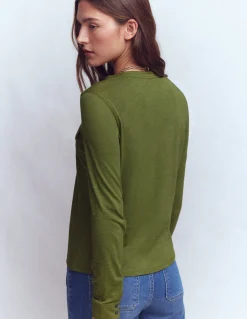 Boden Tops & T-Shirts-Chemise avec poche surpiquée Vert des bois