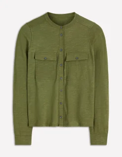 Boden Tops & T-Shirts-Chemise avec poche surpiquée Vert des bois