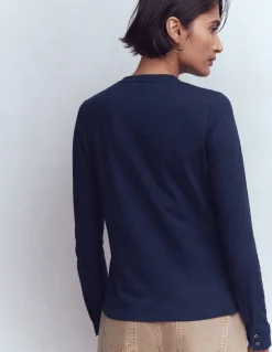 Boden Tops & T-Shirts-Chemise avec poche surpiquée Bleu marine