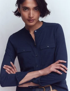 Boden Tops & T-Shirts-Chemise avec poche surpiquée Bleu marine