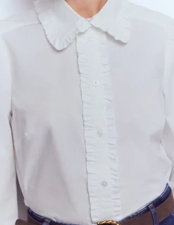 Boden Chemises & Blouses|Tops & T-Shirts-Chemise Cara en coton Volant blanc