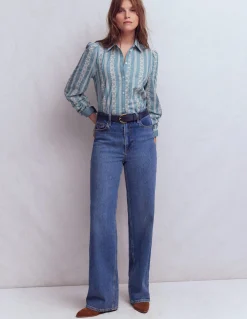 Boden Chemises & Blouses|Tops & T-Shirts-Chemise Cara en jean Broderie anglaise