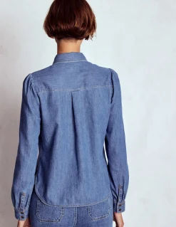 Boden Chemises & Blouses|Tops & T-Shirts-Chemise Cara en jean Vintage moyen