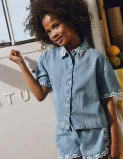 Boden Tops & T-Shirts-Chemise décontractée à manches courtes Vintage moyen