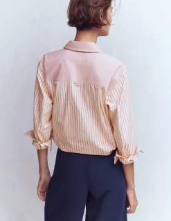 Boden Chemises & Blouses|Tops & T-Shirts-Chemise décontractée Sadie en coton Rayé pêle-mêle rose