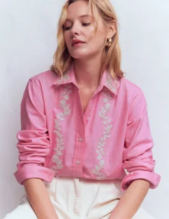 Boden Chemises & Blouses|Tops & T-Shirts-Chemise décontractée Sadie en coton Oxford à fleurs et perles