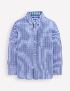 Boden Tops & T-Shirts|Chemises-Chemise double-étoffe à manches longues Rayé bleu et vichy