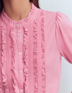 Boden Tops & T-Shirts-Chemise Eda volantée sur le devant Rose formica