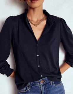 Boden Tops & T-Shirts-Chemise Effie à smocks Bleu marine