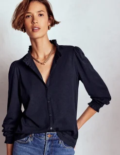 Boden Tops & T-Shirts-Chemise Effie à smocks Bleu marine