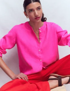 Boden Chemises & Blouses|Tops & T-Shirts-Chemise longue en lin Knalliges Stiefmütterchen