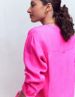 Boden Chemises & Blouses|Tops & T-Shirts-Chemise longue en lin Knalliges Stiefmütterchen