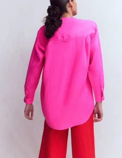 Boden Chemises & Blouses|Tops & T-Shirts-Chemise longue en lin Knalliges Stiefmütterchen