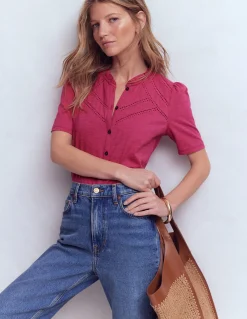 Boden Tops & T-Shirts-Chemise manches courtes Bea Violette rouge