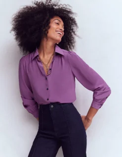Boden Tenues De Travail|Chemises & Blouses-Chemise Sara en soie Prune