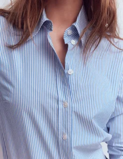 Boden Tenues De Travail|Chemises & Blouses-Chemise Sienna en coton Bleu à Fines Rayures