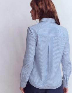 Boden Tenues De Travail|Chemises & Blouses-Chemise Sienna en coton Bleu à Fines Rayures