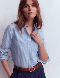 Boden Tenues De Travail|Chemises & Blouses-Chemise Sienna en coton Bleu à Fines Rayures
