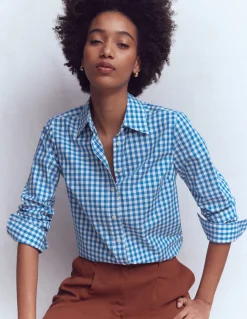 Boden Chemises & Blouses|Tops & T-Shirts-Chemise Sienna en coton Vichy Bleu