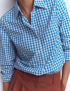 Boden Chemises & Blouses|Tops & T-Shirts-Chemise Sienna en coton Vichy Bleu