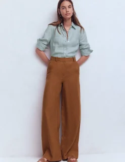 Boden Chemises & Blouses|Tops & T-Shirts-Chemise Sienna en lin Bleu chambray