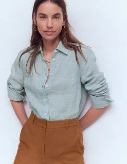 Boden Chemises & Blouses|Tops & T-Shirts-Chemise Sienna en lin Bleu chambray