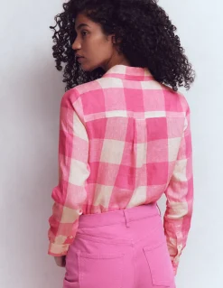 Boden Chemises & Blouses|Tops & T-Shirts-Chemise Sienna en lin Vichy Rose