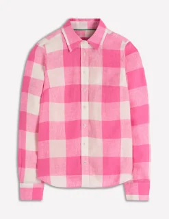 Boden Chemises & Blouses|Tops & T-Shirts-Chemise Sienna en lin Vichy Rose