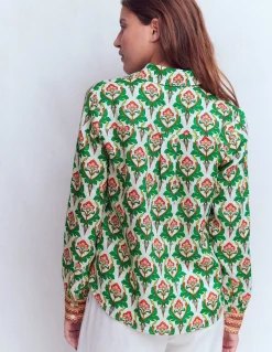 Boden Chemises & Blouses|Tops & T-Shirts-Chemise Sienna en lin Multi, motif Ornamental Stamp