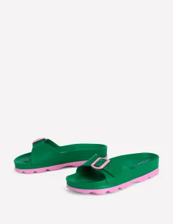 Boden Chaussures Plates|Sandales-Claquettes Lyla à boucle unique Vert/rose