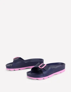 Boden Chaussures Plates|Sandales-Claquettes Lyla à boucle unique Bleu marine/rose