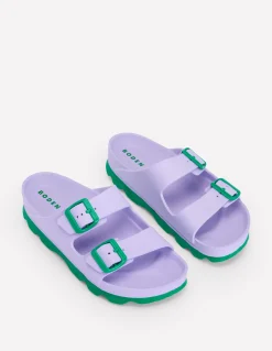 Boden Chaussures Plates|Sandales-Claquettes Lyla à double boucle Violet Lavande