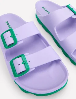 Boden Chaussures Plates|Sandales-Claquettes Lyla à double boucle Violet Lavande