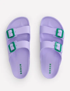 Boden Chaussures Plates|Sandales-Claquettes Lyla à double boucle Violet Lavande