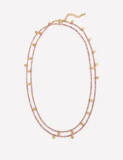 Boden Bijoux-Collier à double rangée de perles ROSE